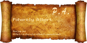 Pohorely Albert névjegykártya